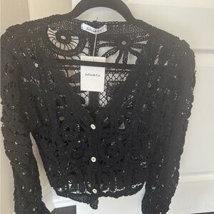 Jolie Black Lace Cardigan